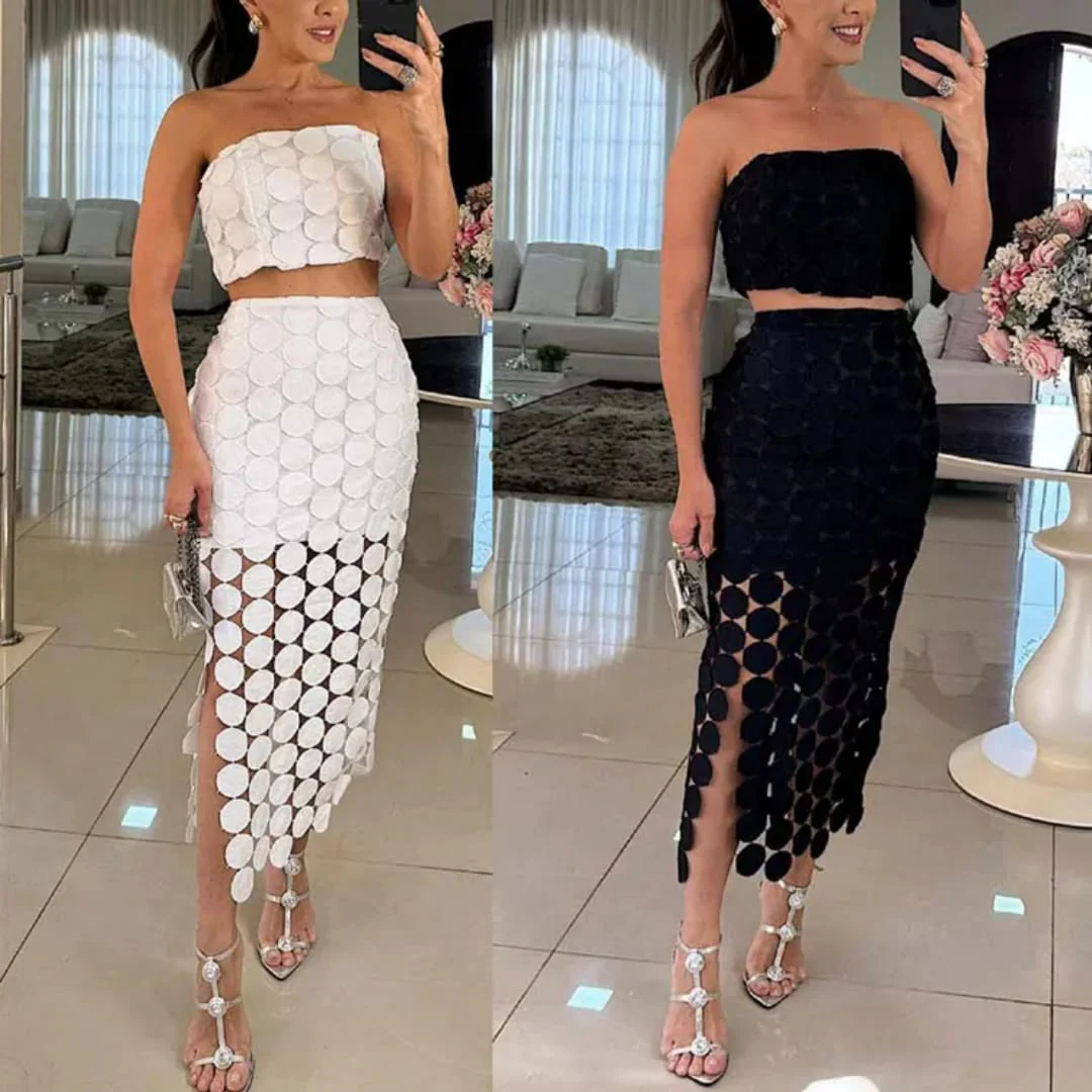 Aliana Laser Cut Skirt Set - Image 3