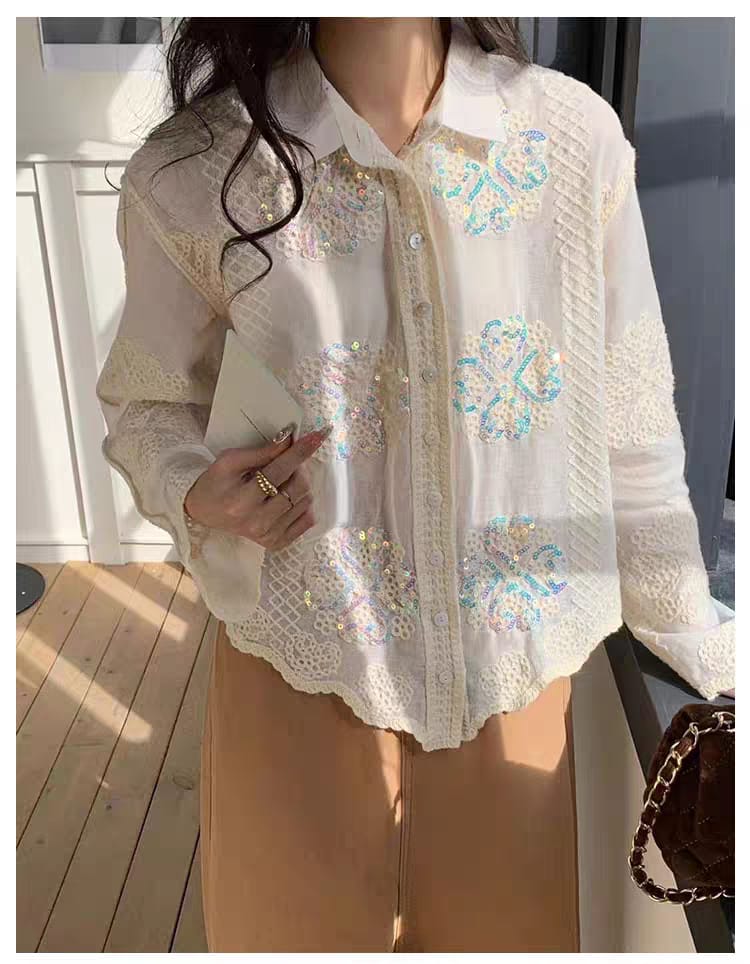 Aza Luxe Crochet Shirt - Image 3