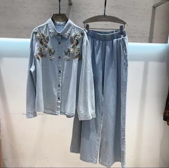 Bloom Stitched Denim Cords Set - Image 3