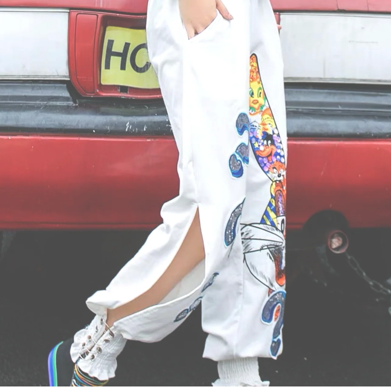 Bunny Embellished Track Pants - Image 3