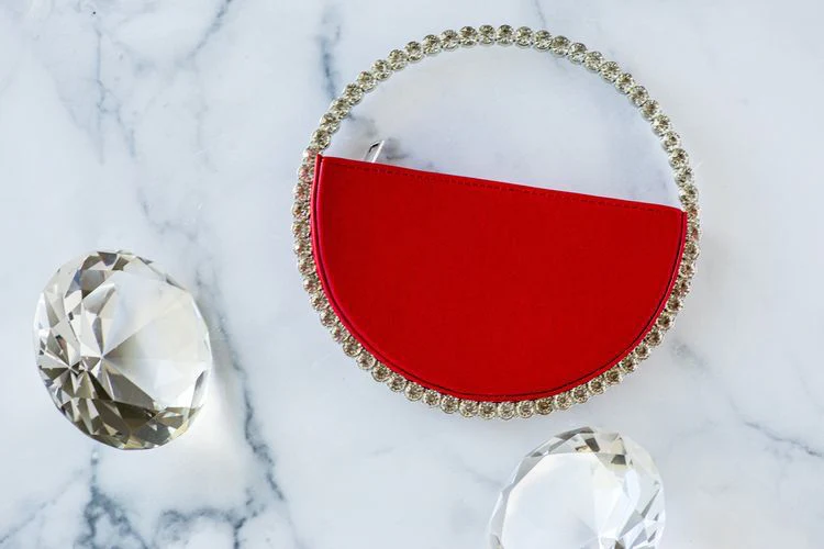 Christina rhinestone round clutch - Image 4