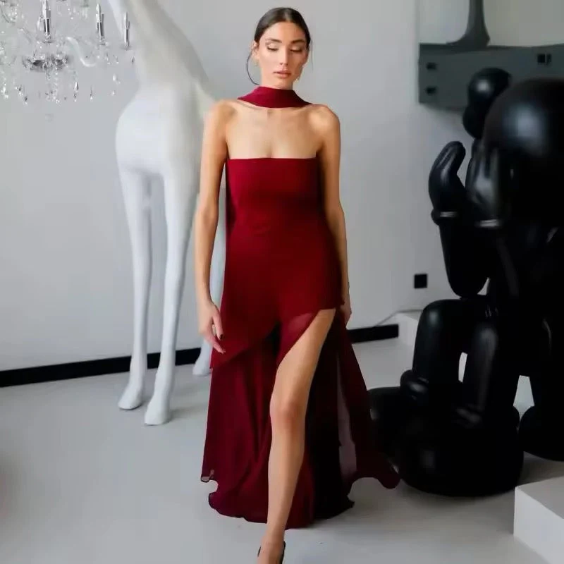 Cocoa Luxe Slit Dress - Image 2