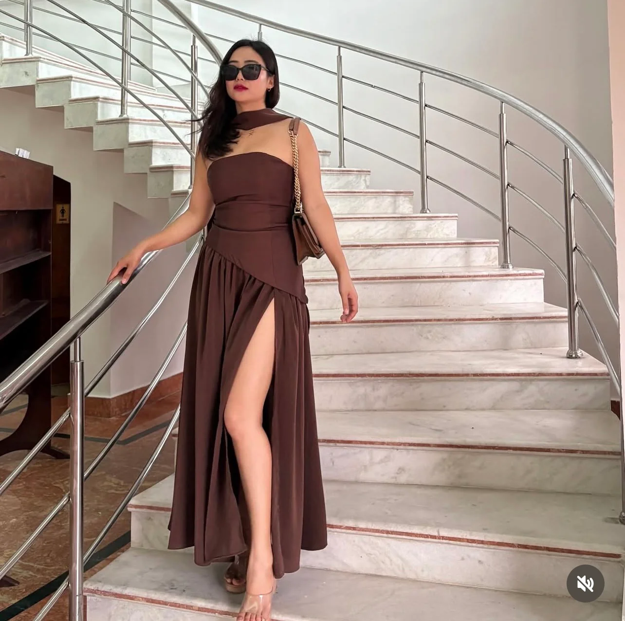 Cocoa Luxe Slit Dress - Image 7
