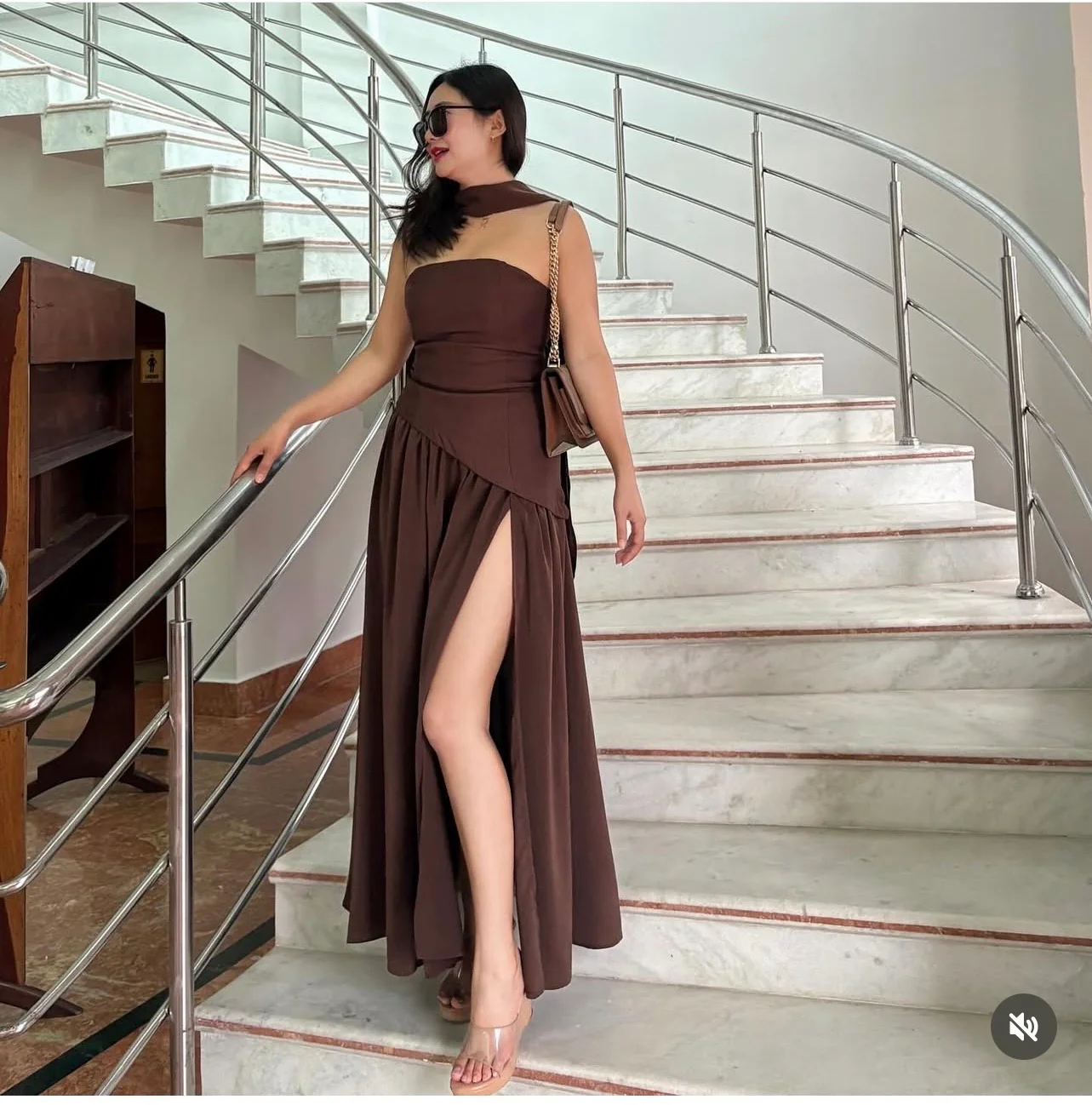 Cocoa Luxe Slit Dress - Image 8