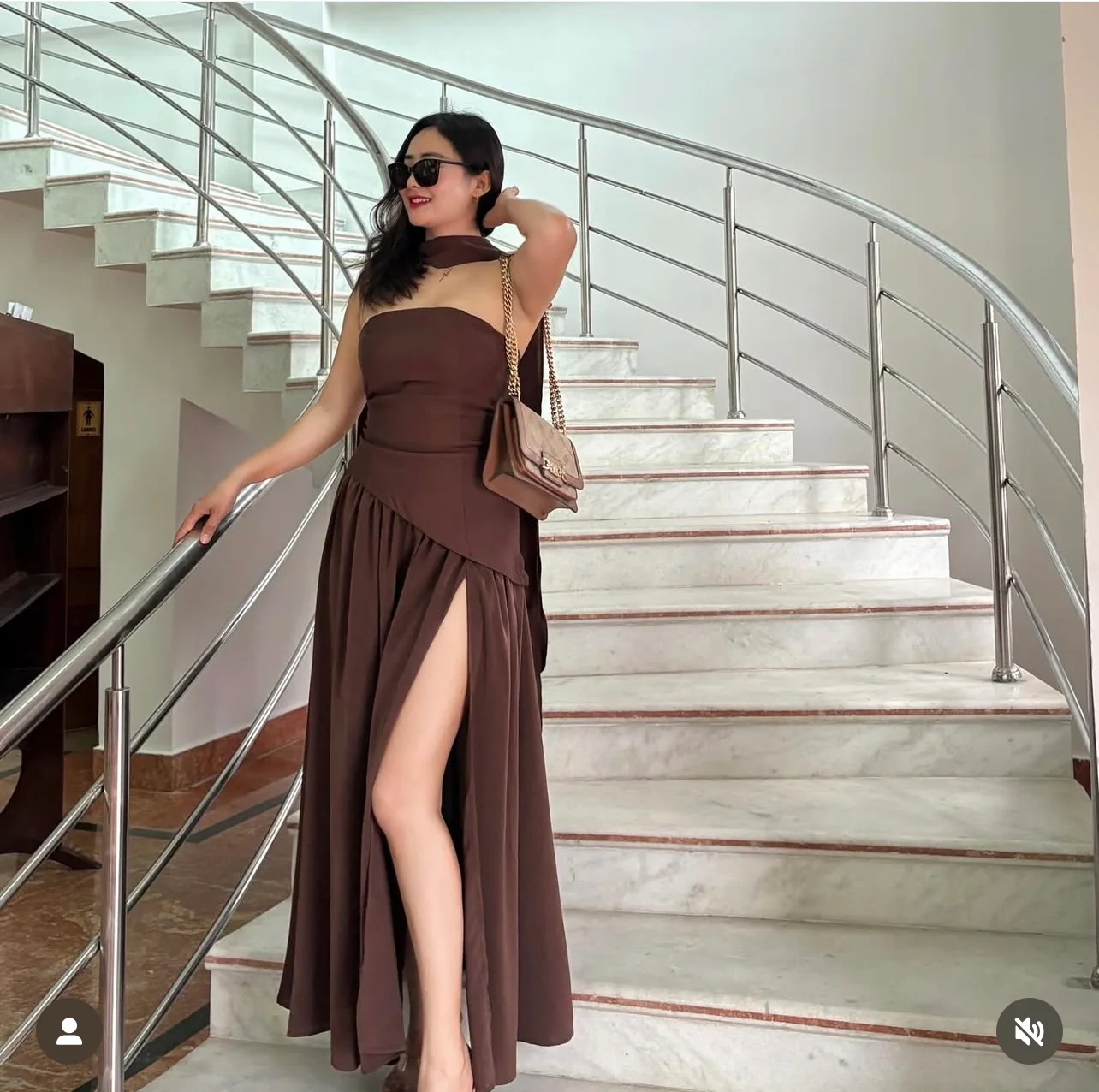 Cocoa Luxe Slit Dress - Image 9