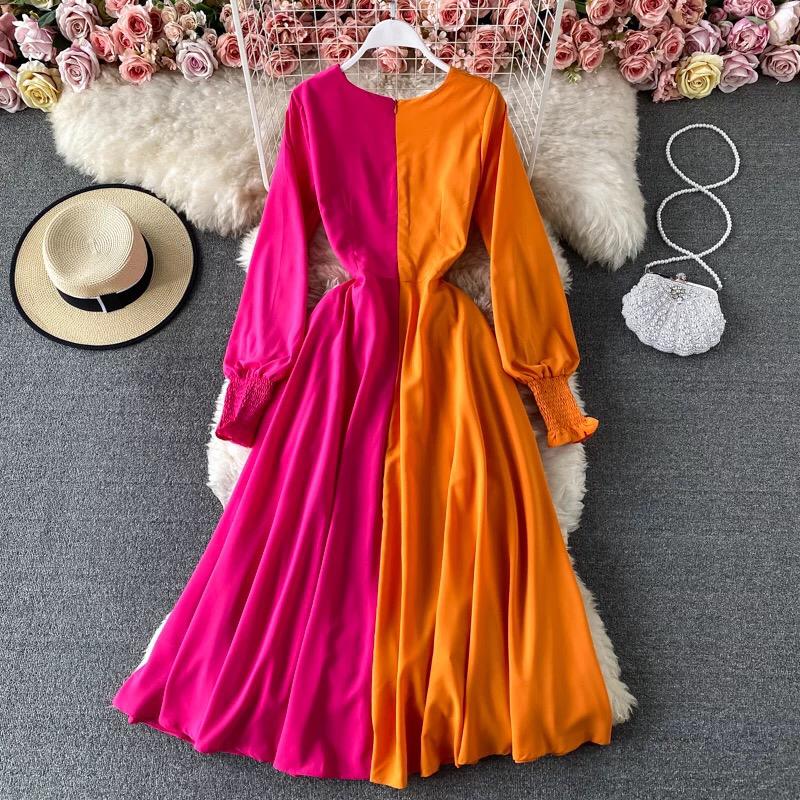 Colour Block Maxi Dress - Image 4
