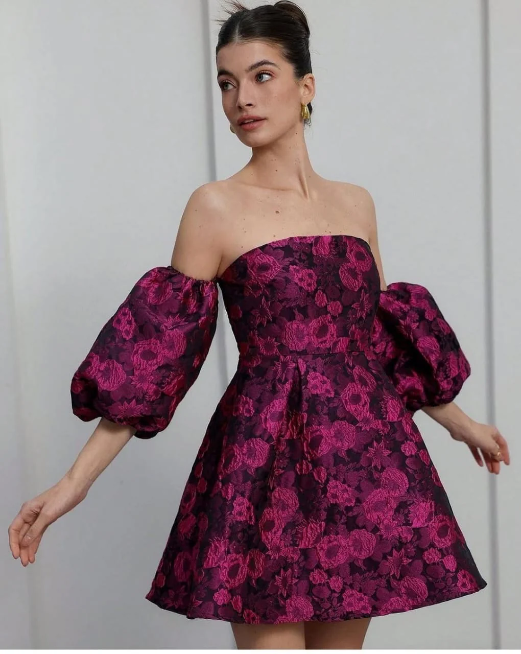 Crimson Bloom Luxe Dress - Image 2