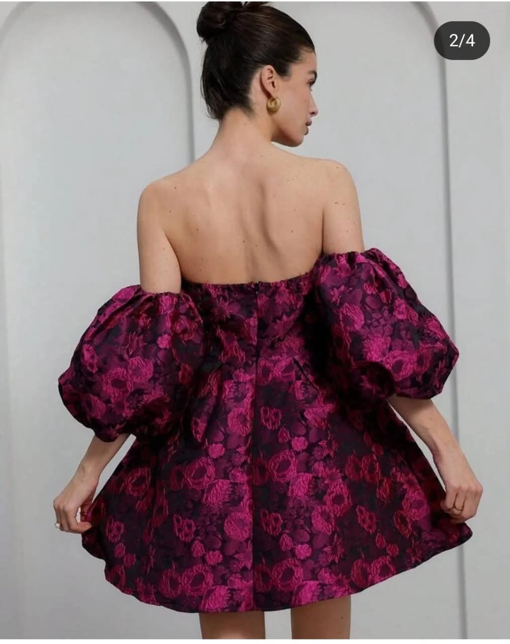 Crimson Bloom Luxe Dress - Image 3