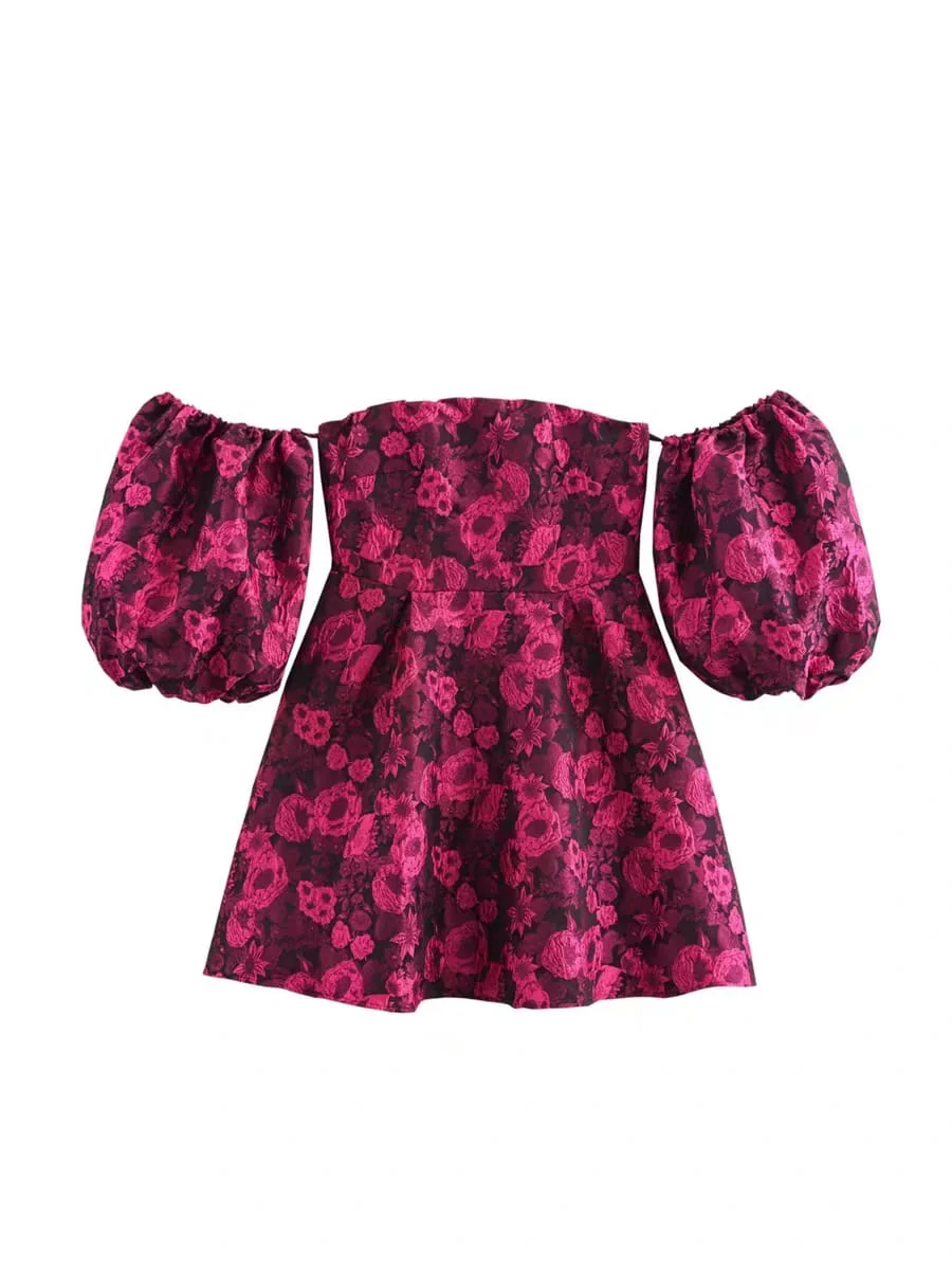 Crimson Bloom Luxe Dress - Image 4
