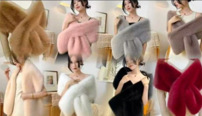 Crimson Elan Fur Wrap - Image 2