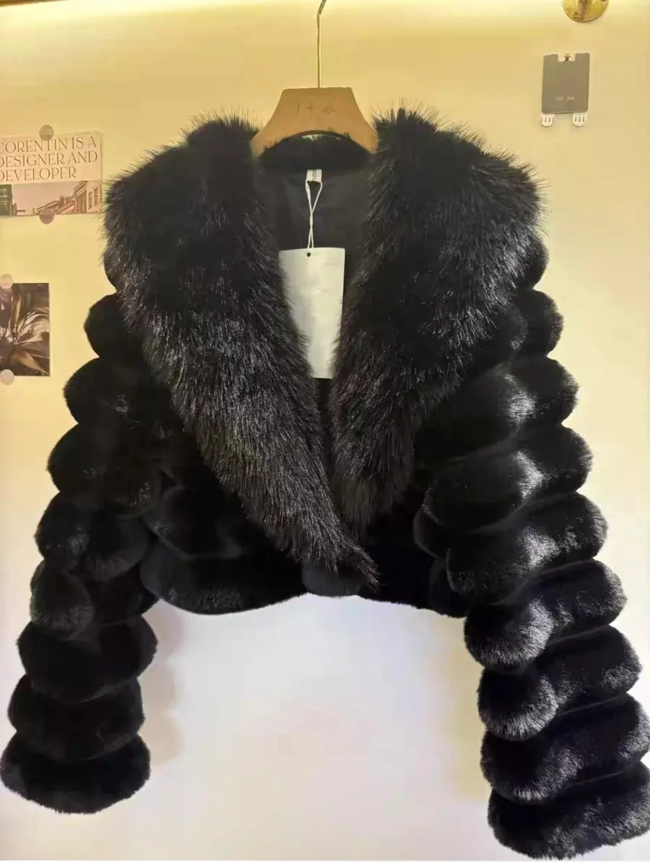 Crystal Luxe Puff Fur Jacket - Image 3