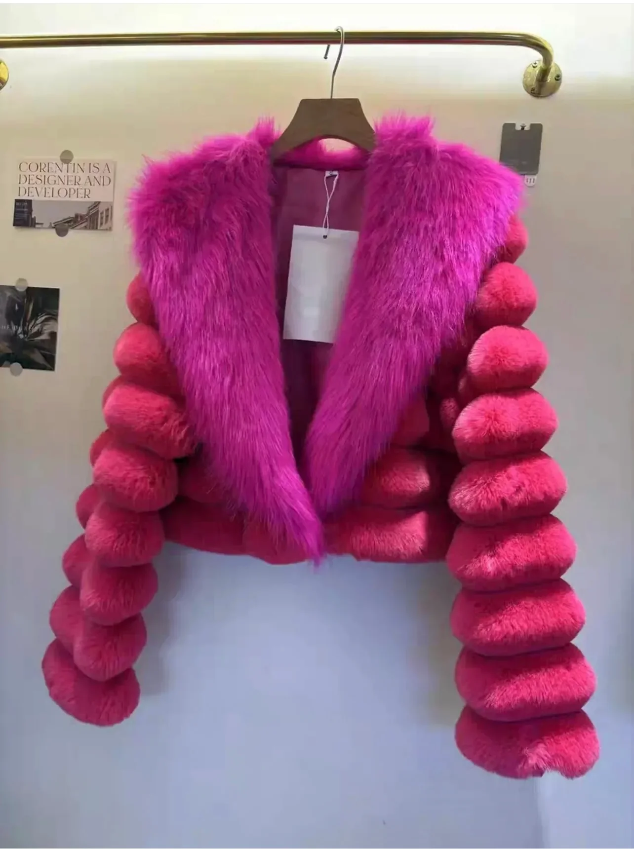 Crystal Luxe Puff Fur Jacket - Image 4