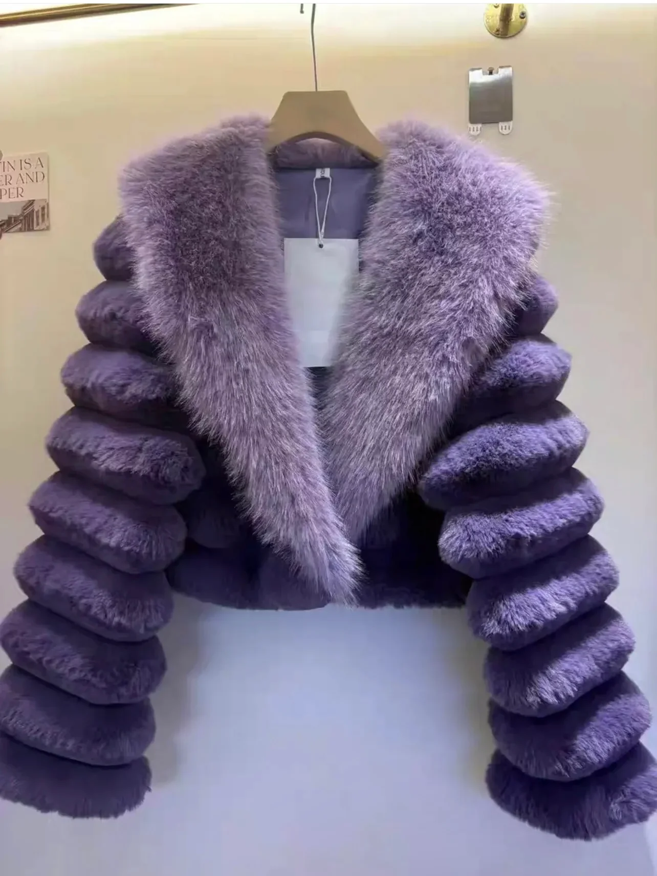 Crystal Luxe Puff Fur Jacket - Image 5