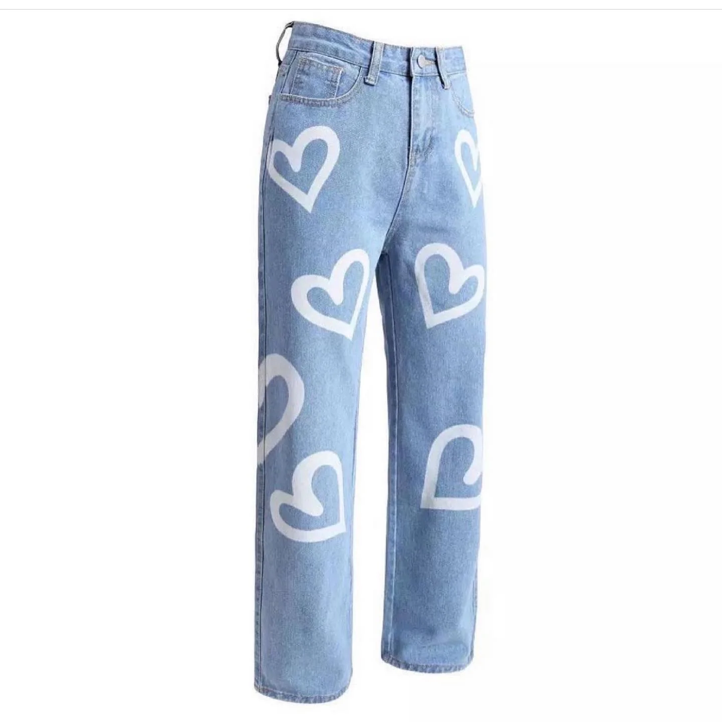 Denim heart flared pants - Image 3