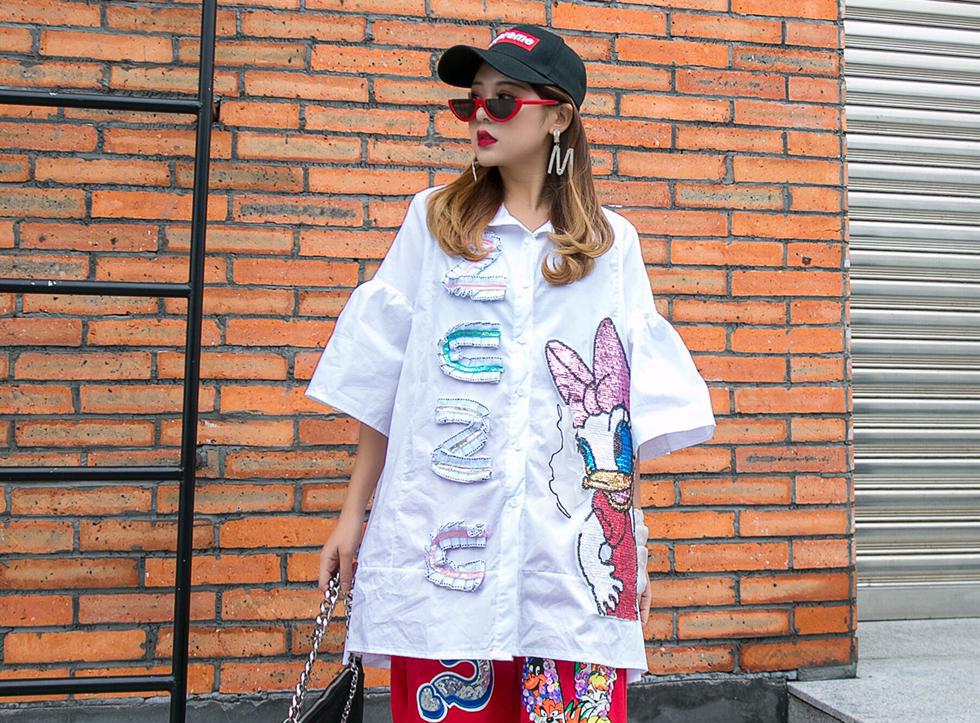 Donuld Duck Shirt Dress - Image 4