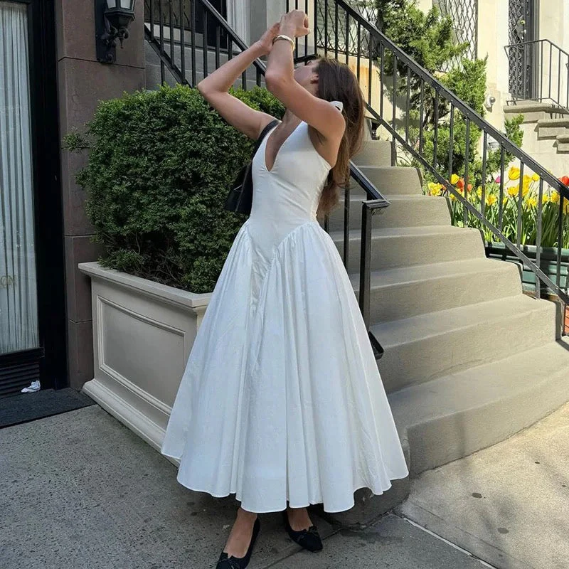 Ella White Waist Midi Dress - Image 2