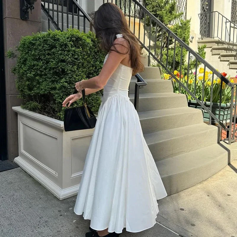 Ella White Waist Midi Dress - Image 3