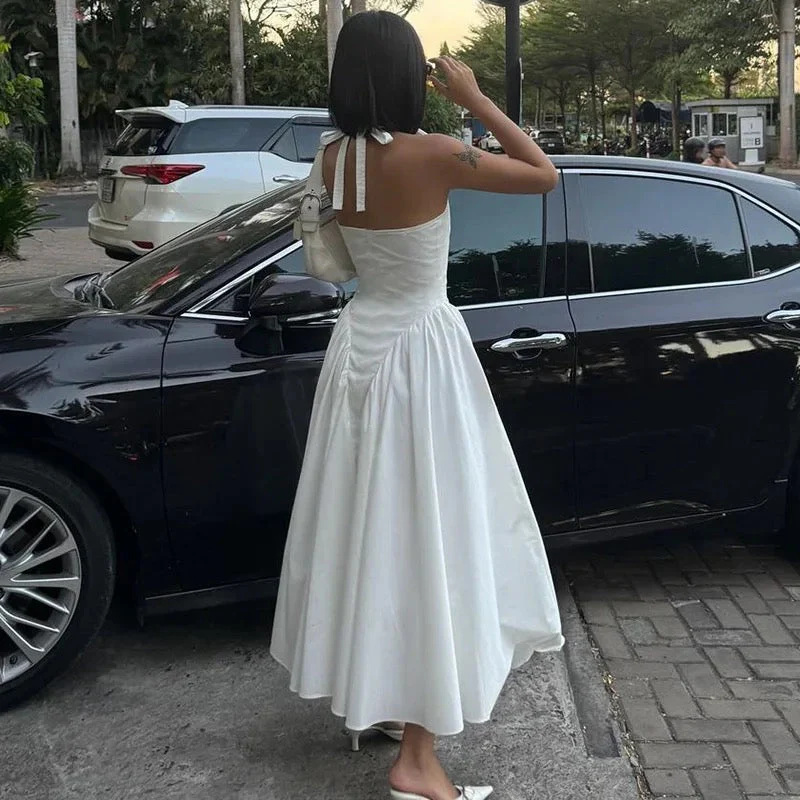 Ella White Waist Midi Dress - Image 4