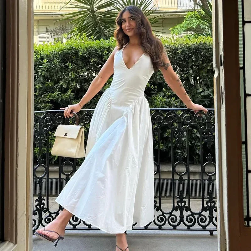 Ella White Waist Midi Dress - Image 5