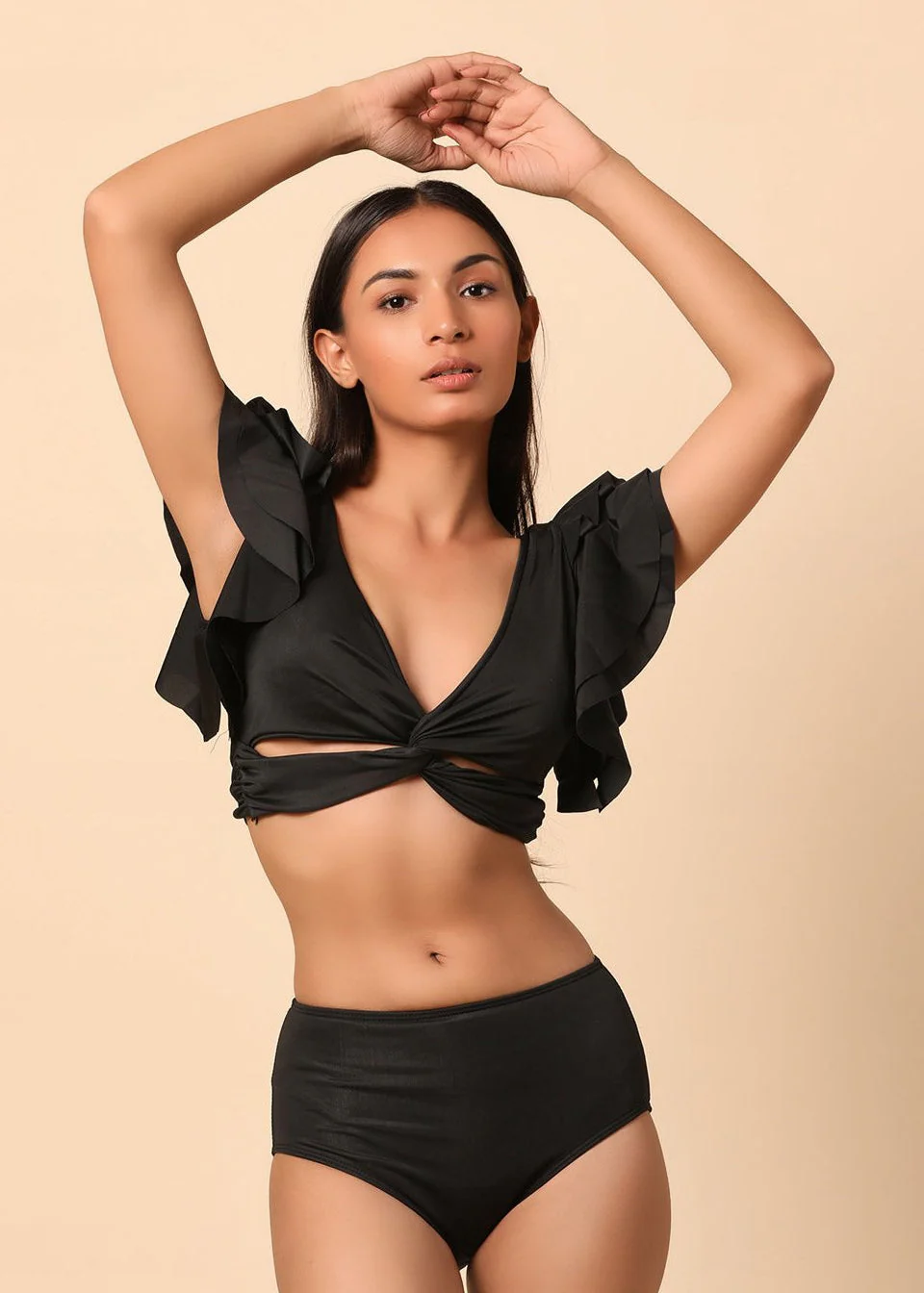 Flax Ruffle Bikini with sarong set - Image 5
