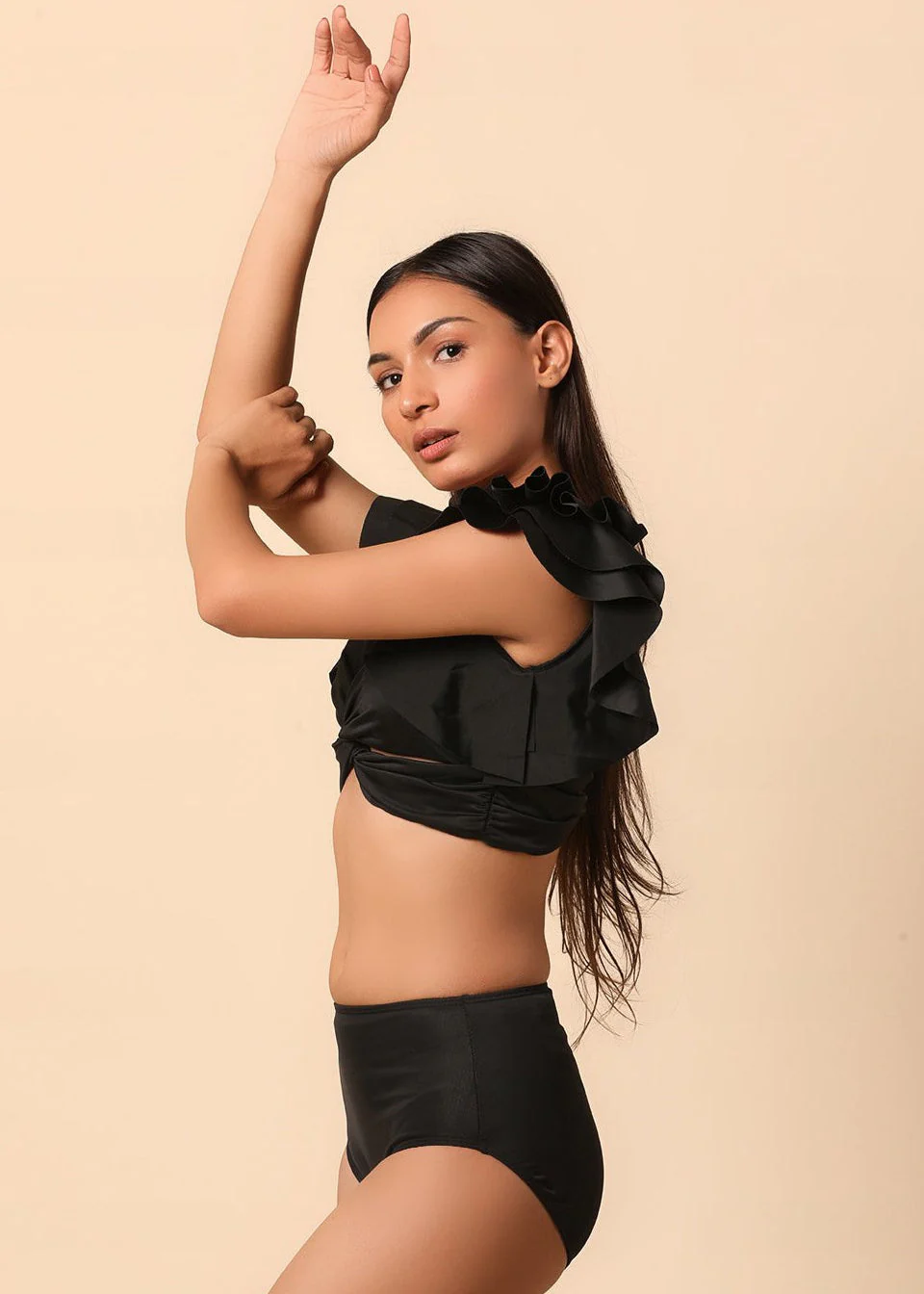 Flax Ruffle Bikini with sarong set - Image 6