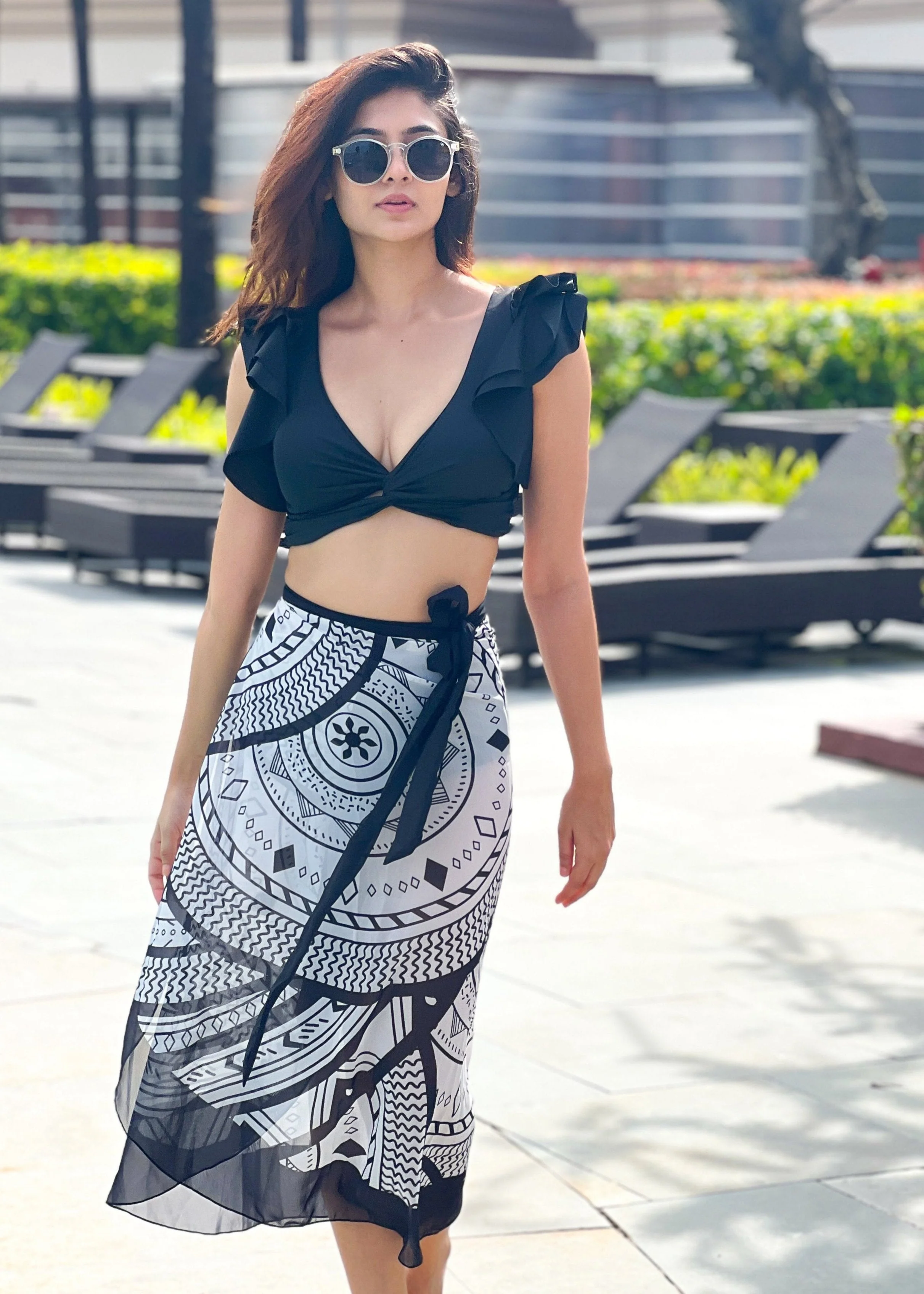 Flax Ruffle Bikini with sarong set - Image 8