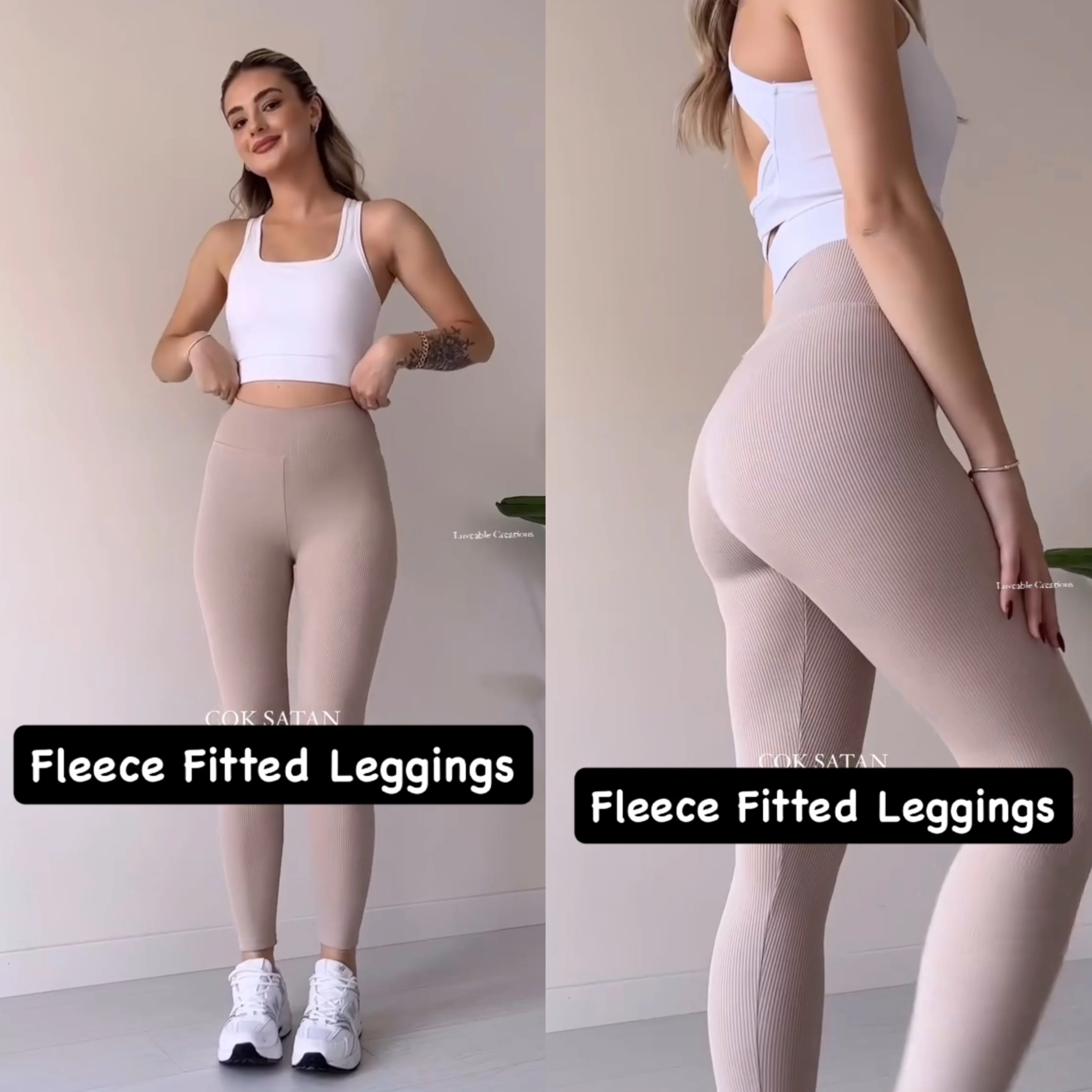 Basic Fleece Fitted Leggings - Image 3