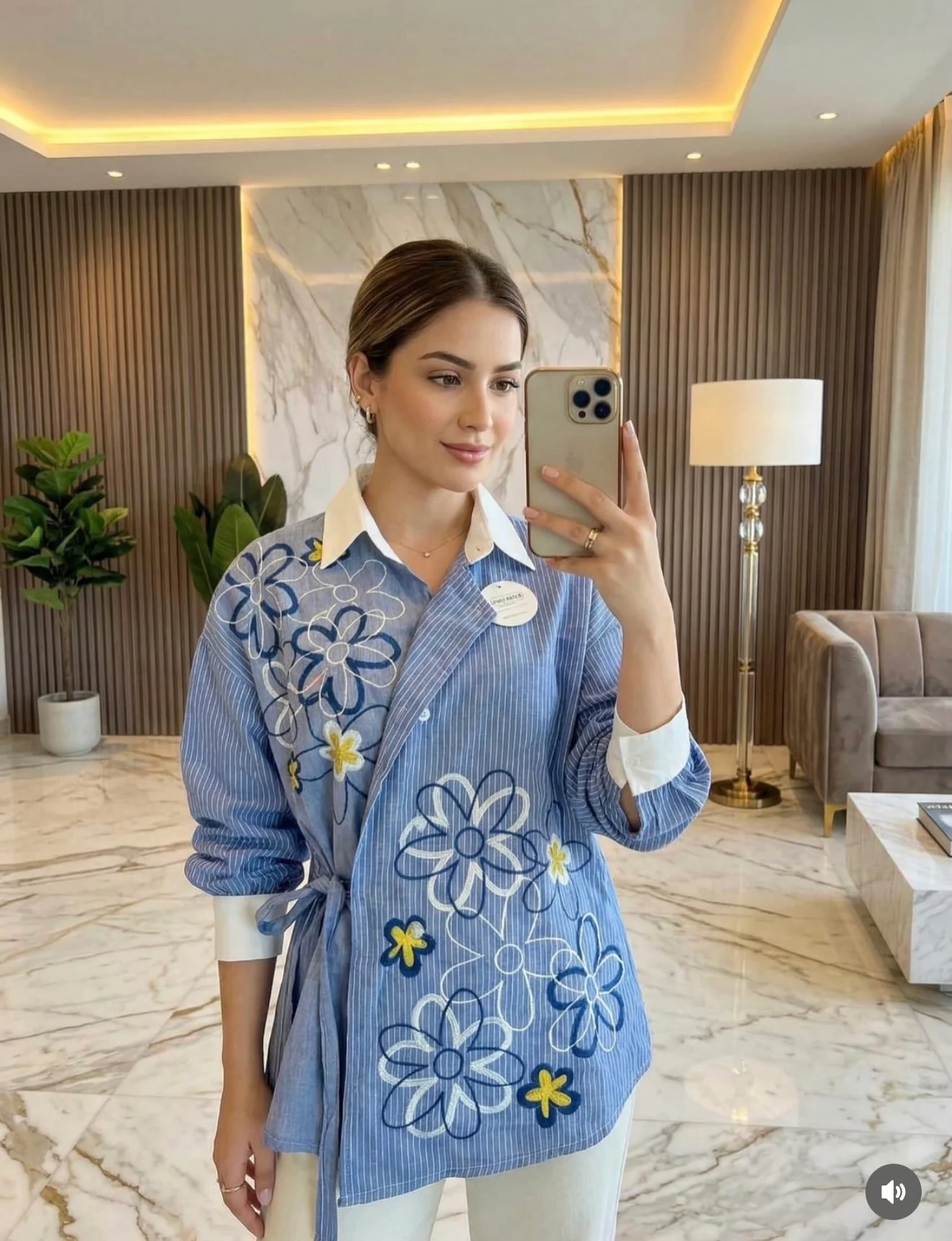 Flora Tie -Wrap Shirt