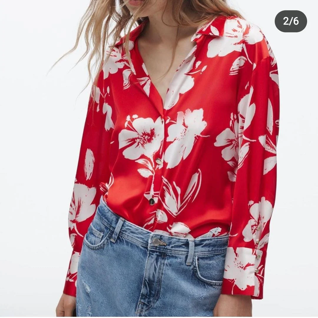 Floral Satin Shirt - Image 5