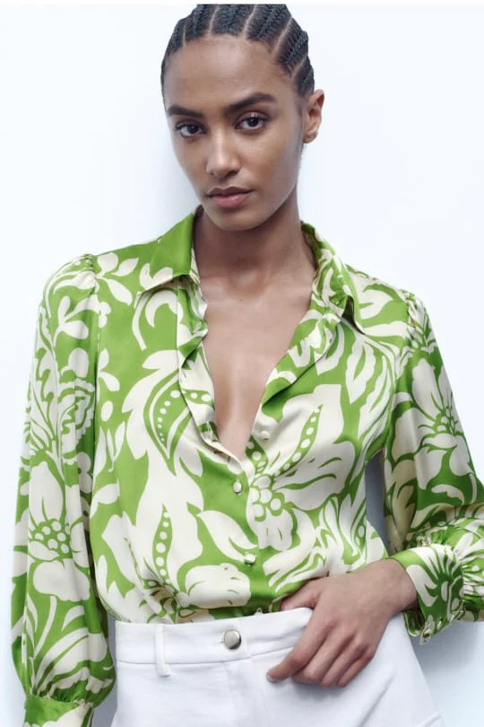 Flowy Satin Shirt - Image 3