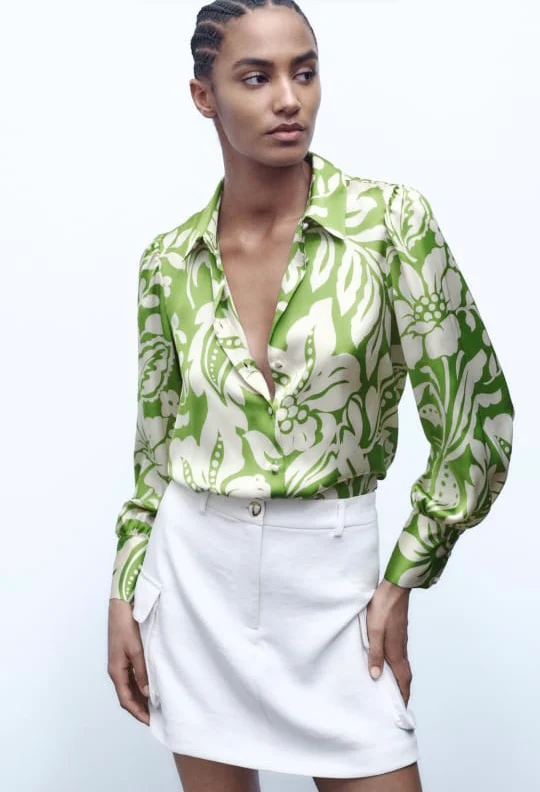 Flowy Satin Shirt - Image 4