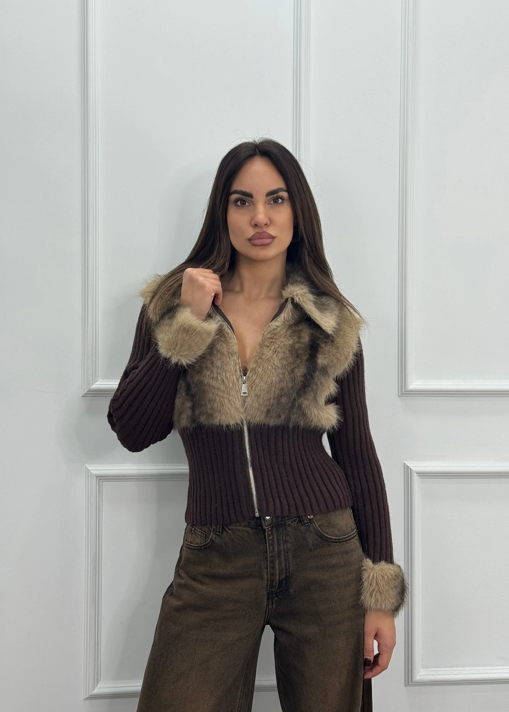 Fur Allure Knit Jacket - Image 2