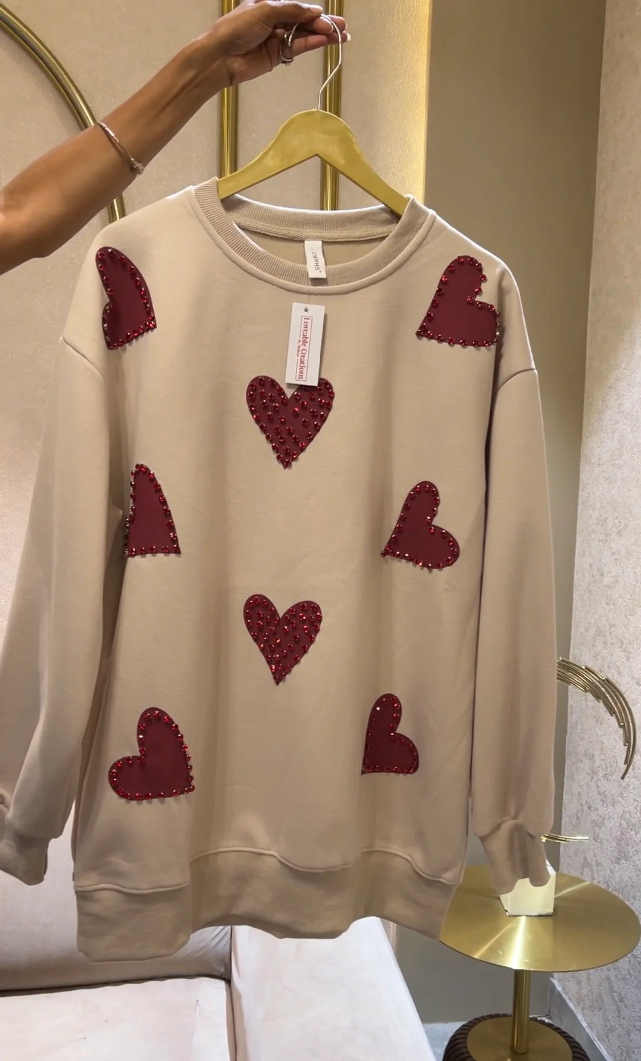 Heart Embellish Sweatshirt - Image 3