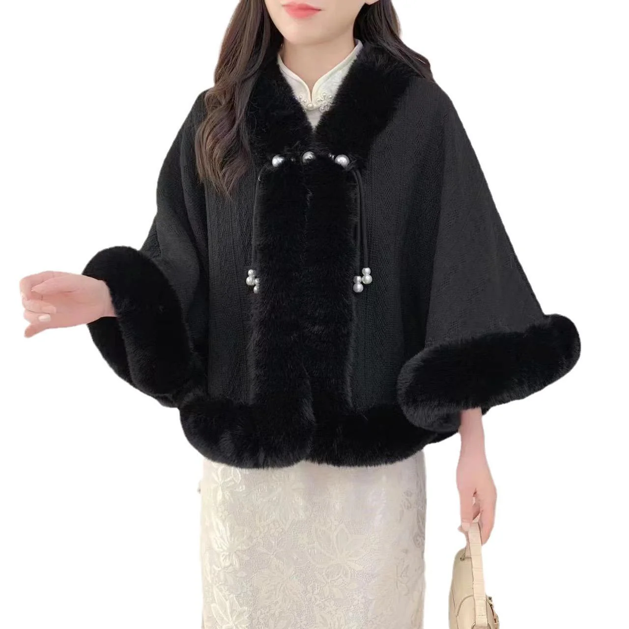 Leo Faux Fur Luxe Cape - Image 3
