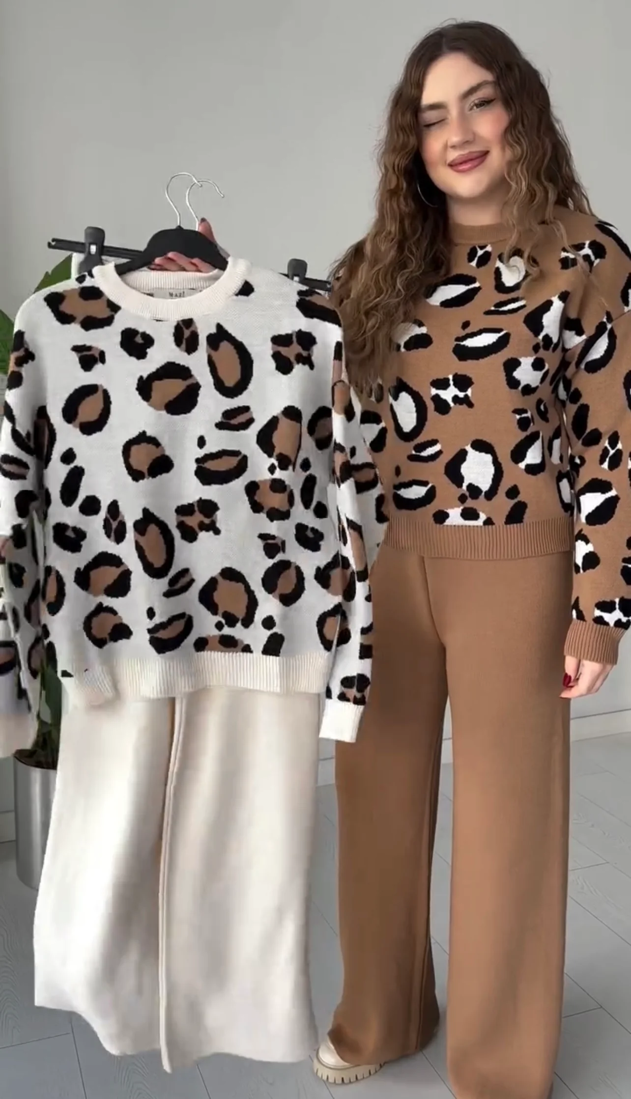 Leopard Knitted Wollen CordSet - Image 2