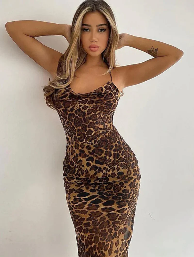 Leopard Print Bodycon Dress - Image 3