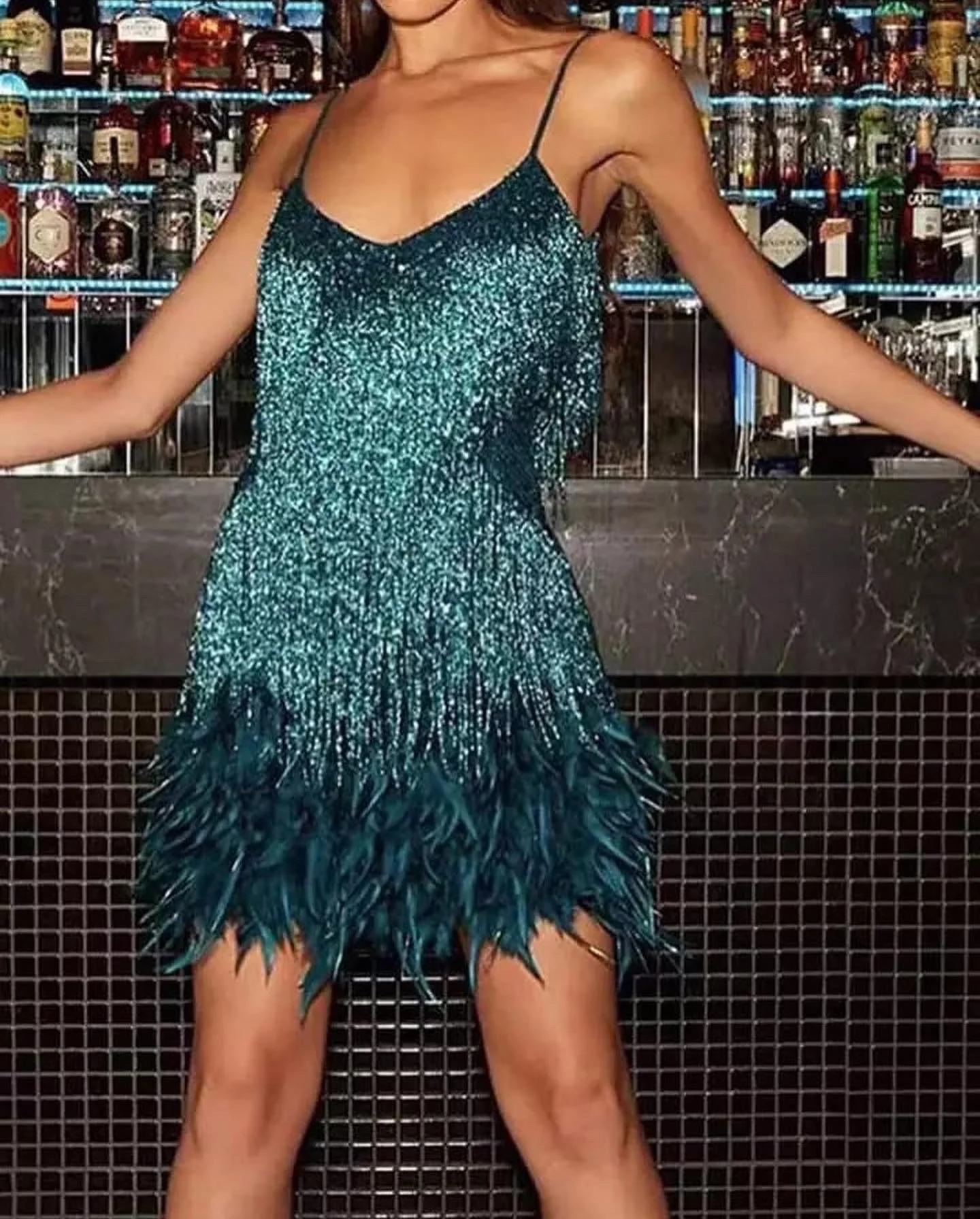 Lottie Feather Dress - Image 8