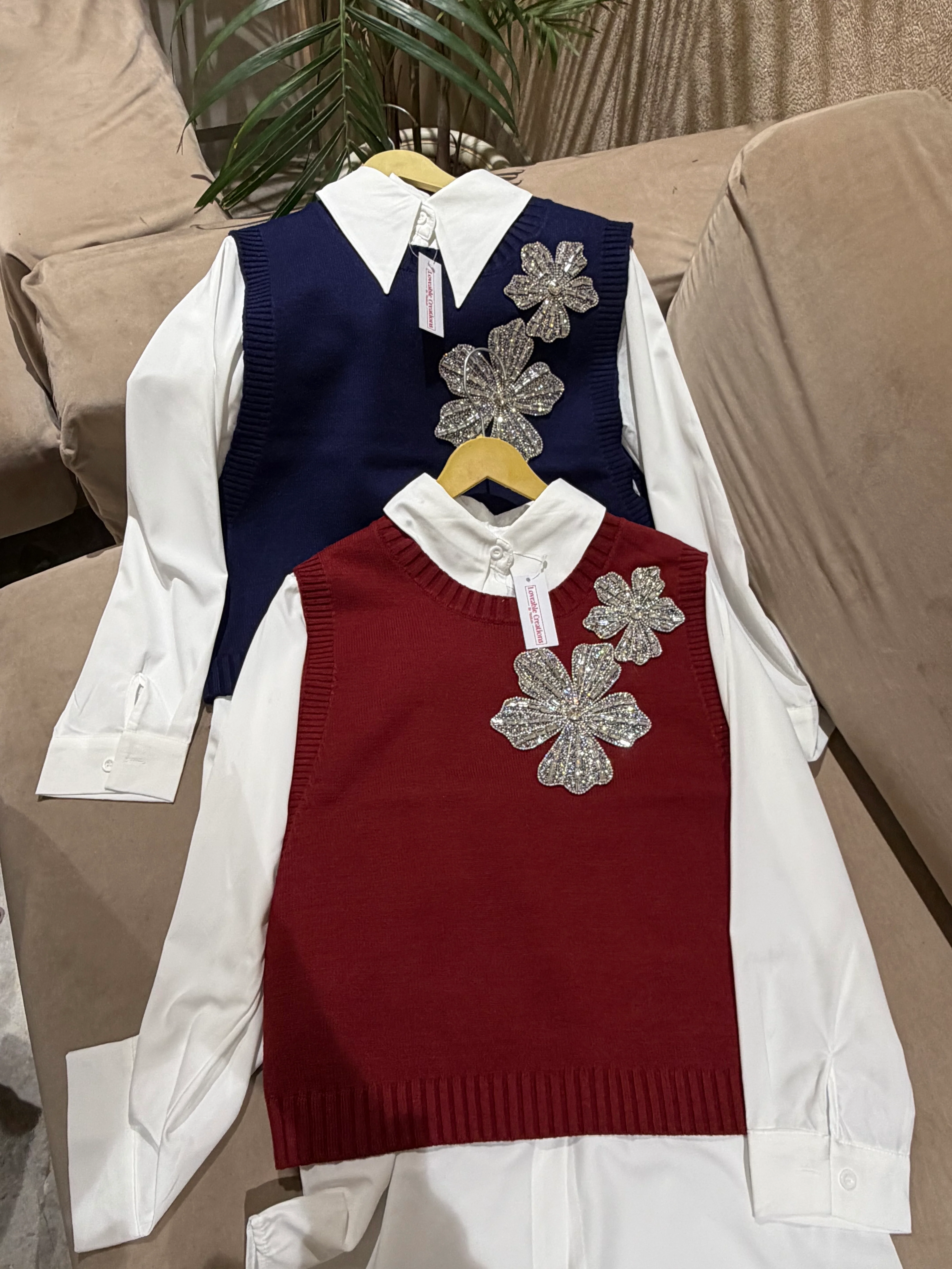 Luna Bloom Knit Shirt Set - Image 2