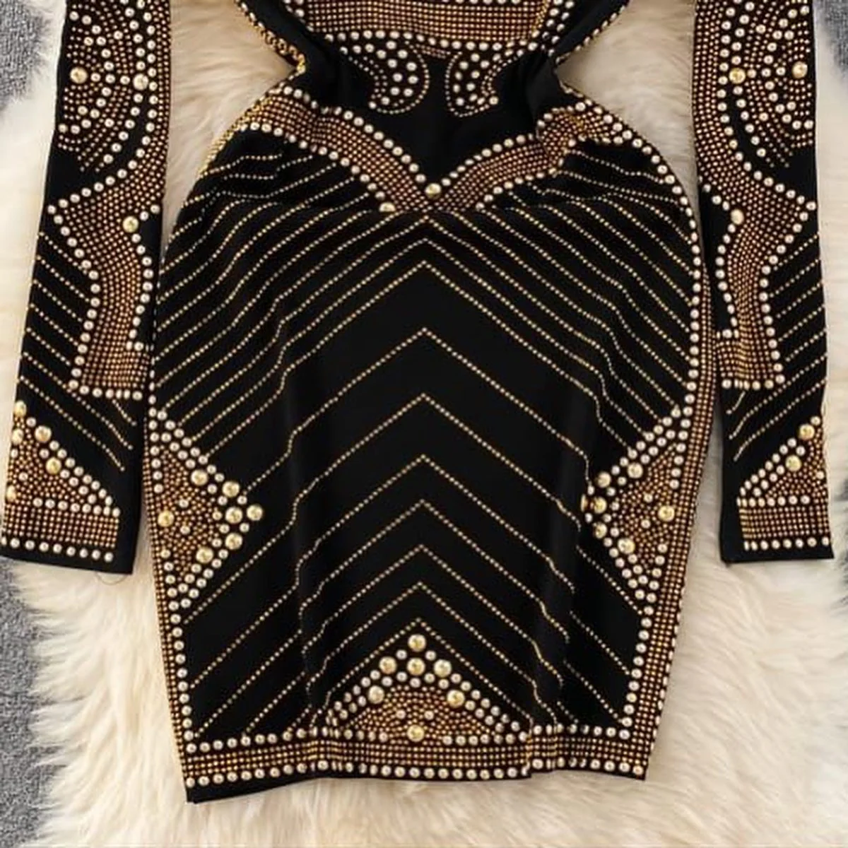 Luxurious Mettalic Beaded Dress - Image 5