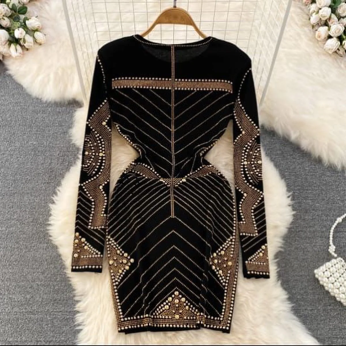 Luxurious Mettalic Beaded Dress - Image 6