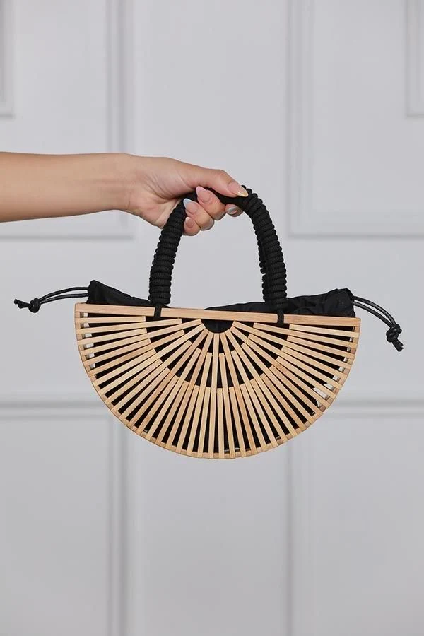 Luxury Half Moon Bamboo Bag - Image 4