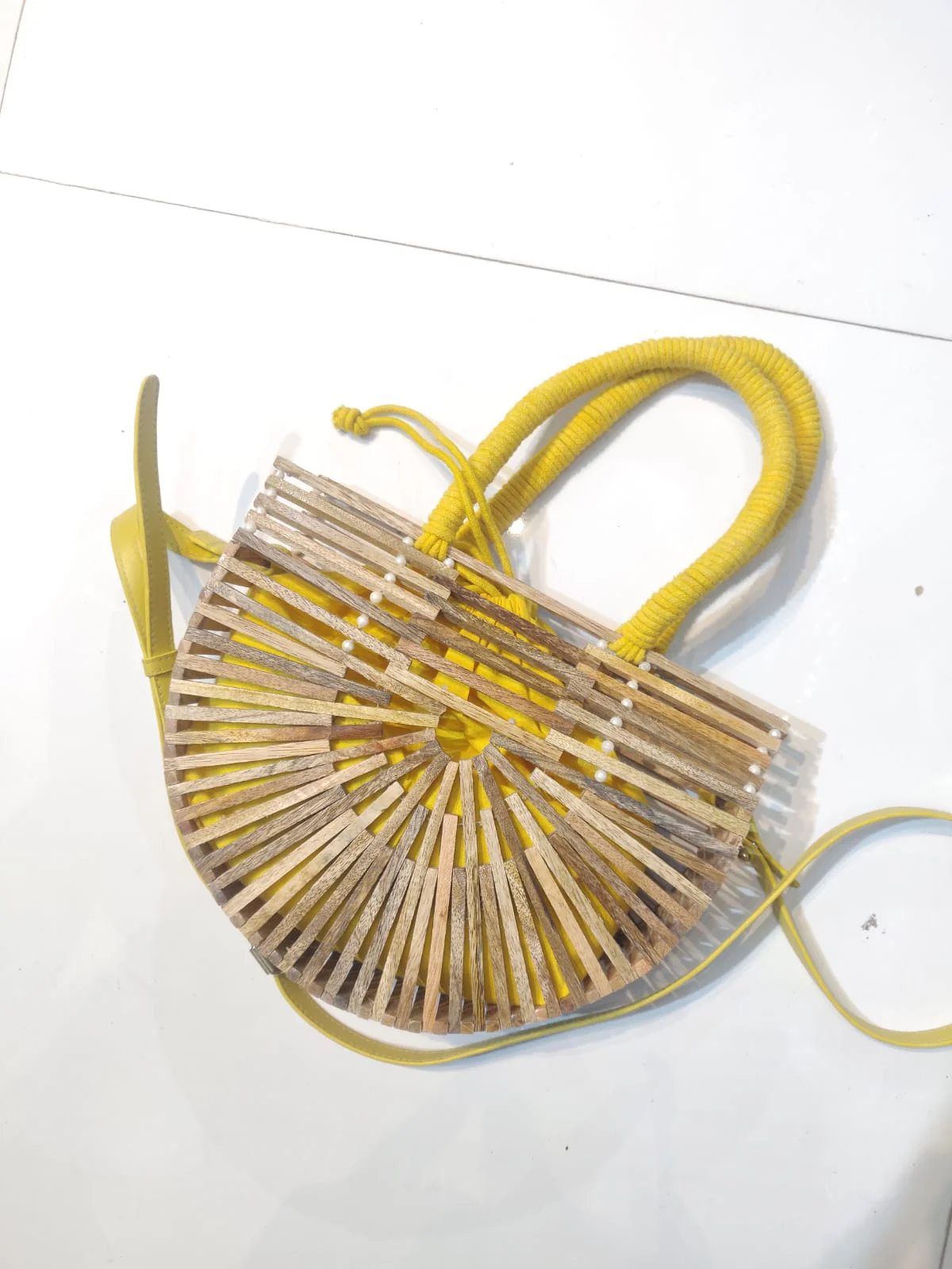 Luxury Half Moon Bamboo Bag - Image 8