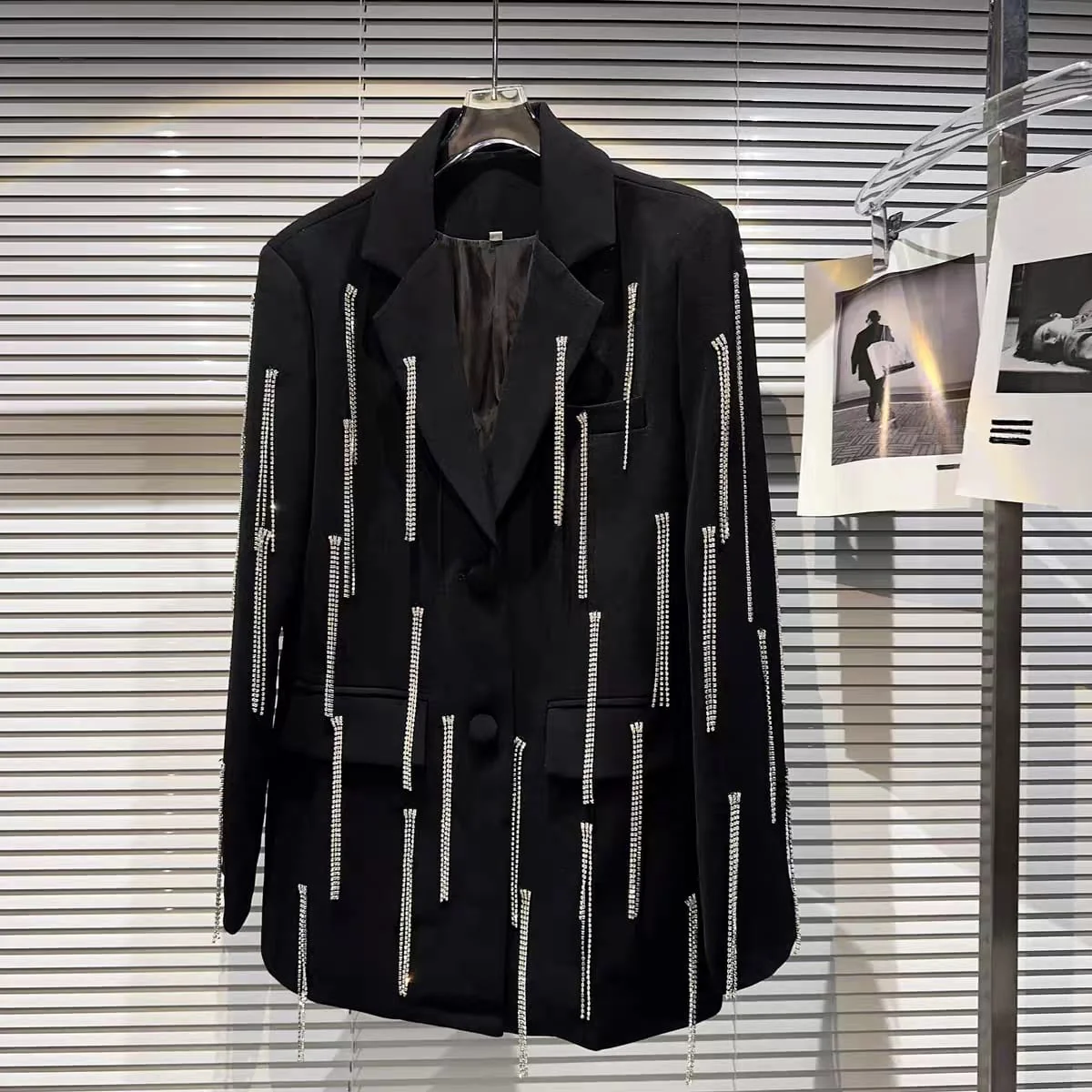 Luxury Rhinestone Fringe Blazer - Image 5