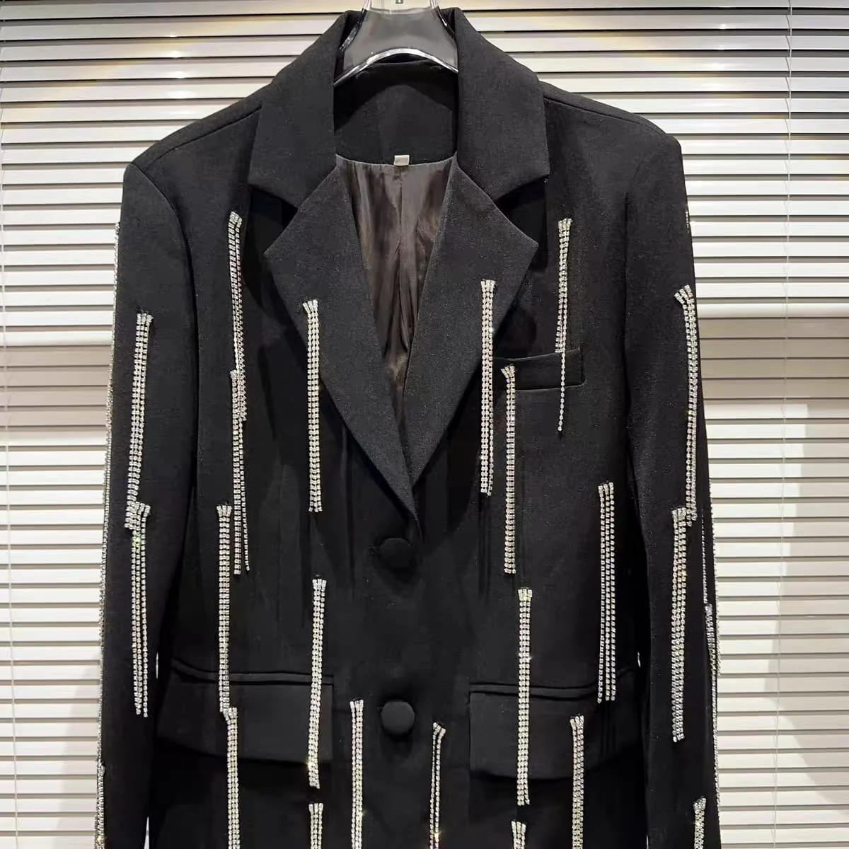 Luxury Rhinestone Fringe Blazer - Image 6