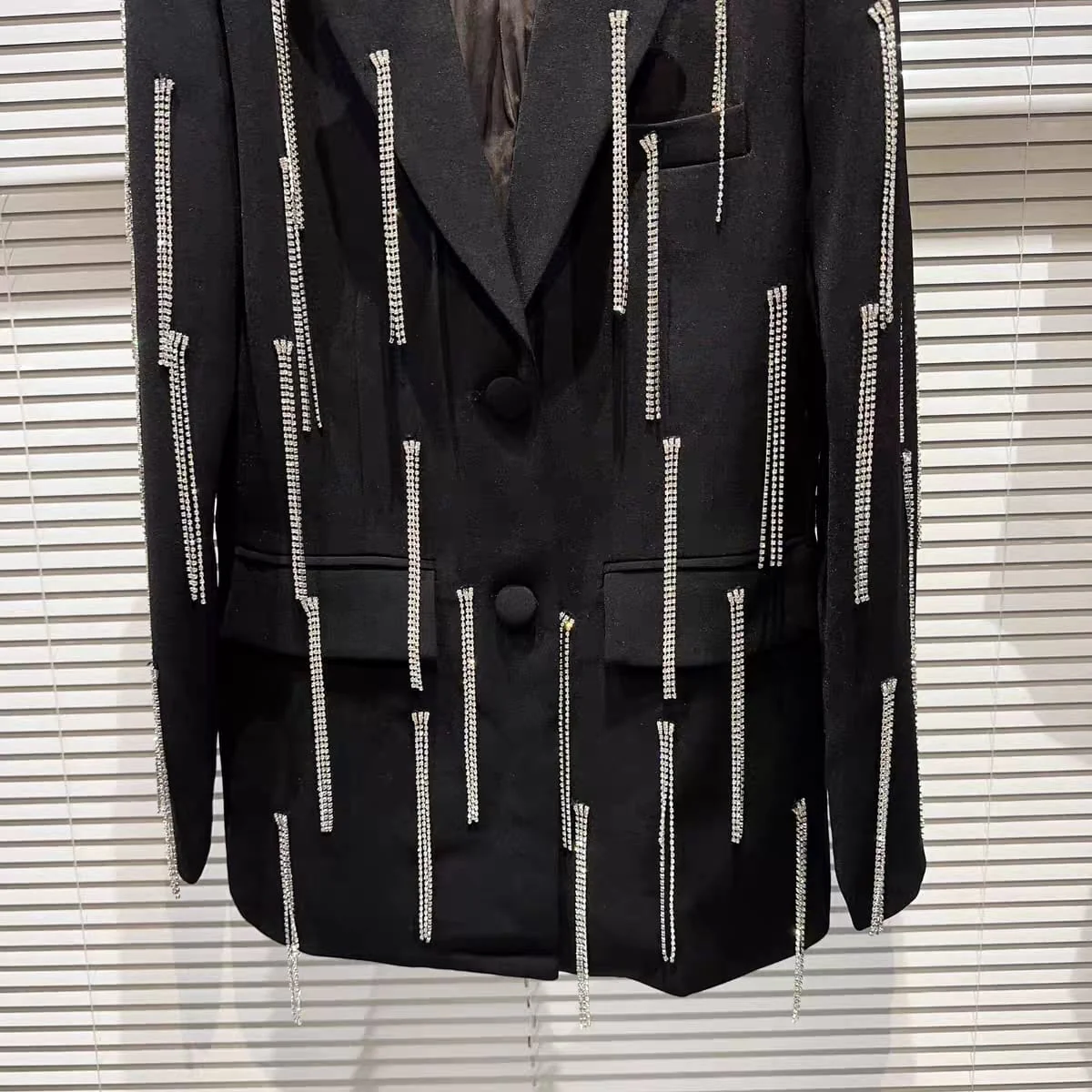 Luxury Rhinestone Fringe Blazer - Image 7