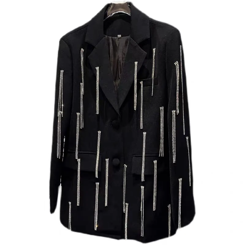 Luxury Rhinestone Fringe Blazer - Image 8