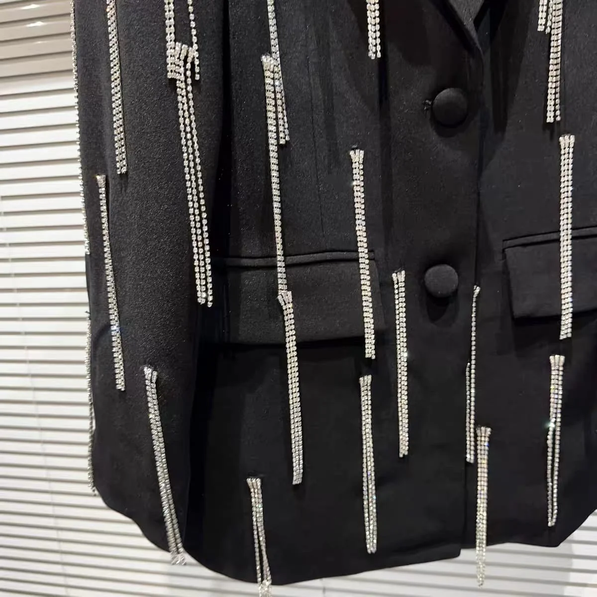 Luxury Rhinestone Fringe Blazer - Image 9