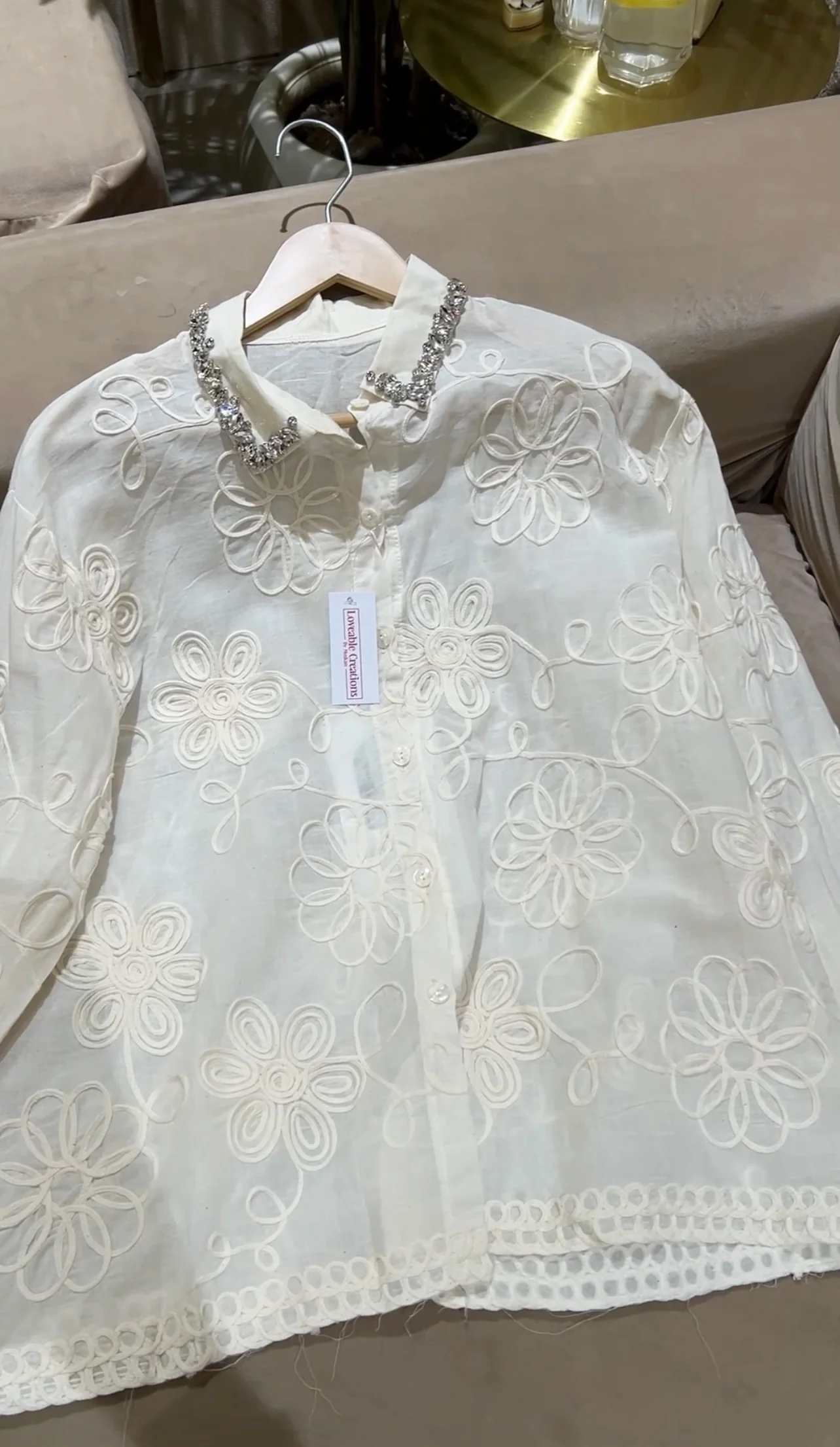Mehar Embellish Linen Shirt - Image 3