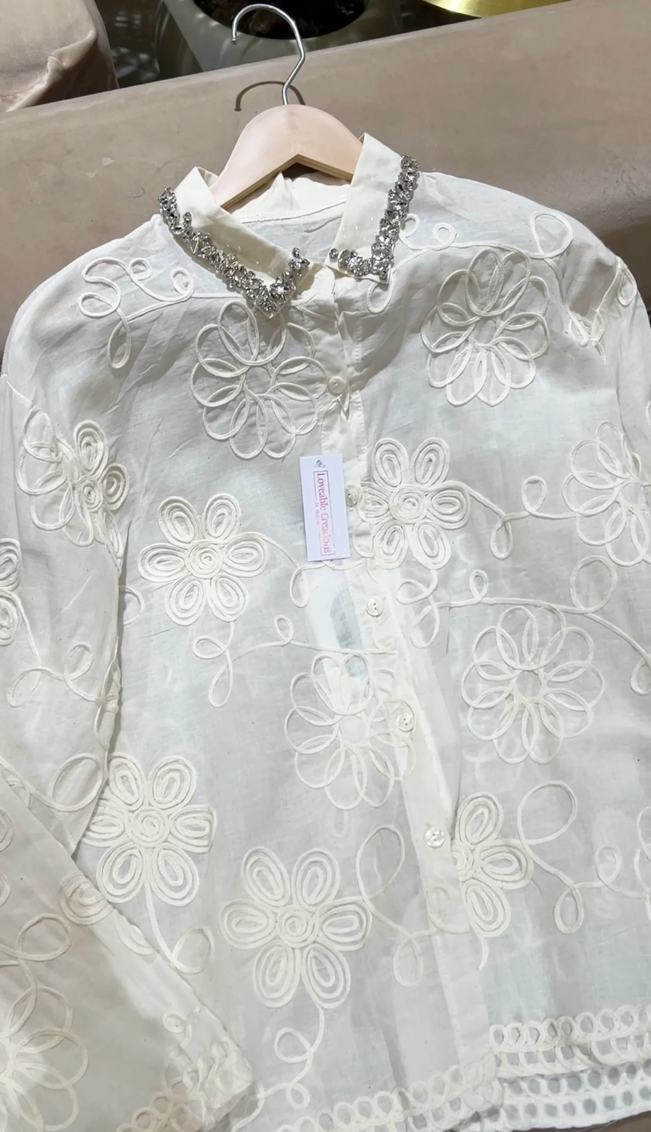 Mehar Embellish Linen Shirt - Image 4
