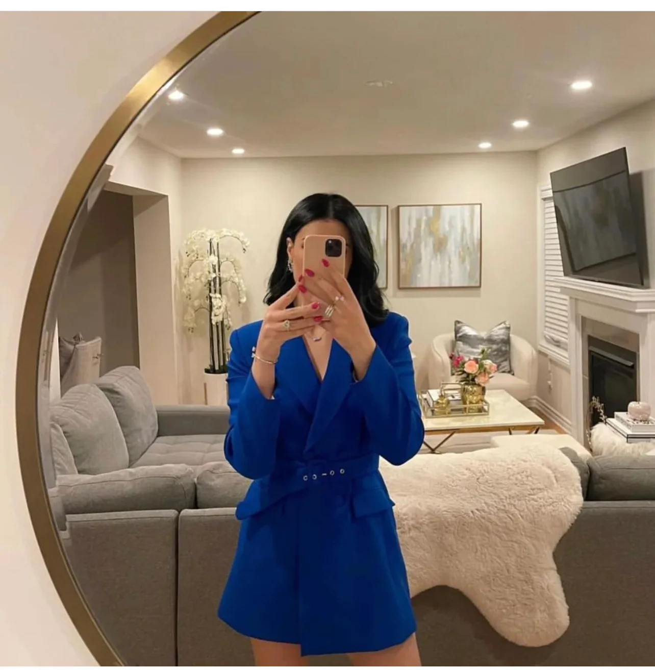 Mena Blue Blazer Dress - Image 4